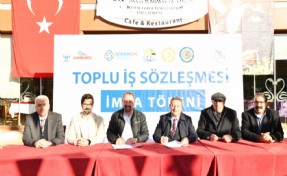 Çiğli'de davullu zurnalı toplu sözleşme töreni