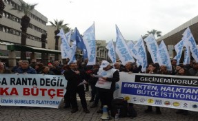 KESK İzmir'den bütçe protestosu: 'Saray, savaş ve rant bütçesini kabul etmeyeceğiz'