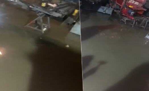 Yağmur yağdı, fabrikasını su bastı