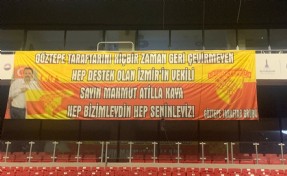 Göztepe taraftarından Kaya'ya pankartlı teşekkür