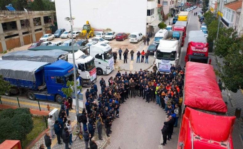 Kınık’tan dokuz yardım tırı yola çıktı