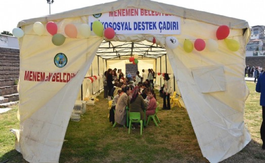 Menemen'de depremzede çocuklar için moral etkinliği