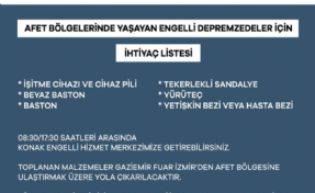 Büyükşehir’den engelli depremzedeler için acil çağrı