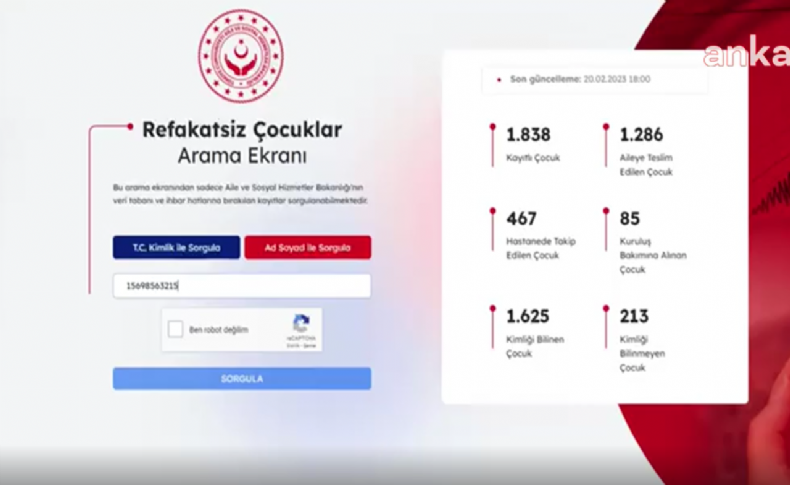 Bakanlık refakatsiz çocuklar için web sitesinde sorgu ekranı açtı