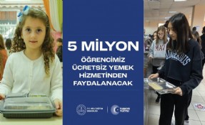 Bakanlığın Ücretsiz Yemek hizmeti 5 milyon öğrenciye ulaşacak