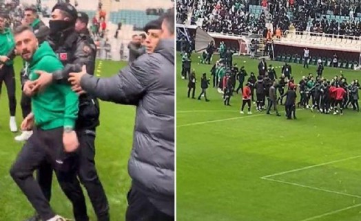 Bursaspor-Amedspor maçı öncesi saha karıştı