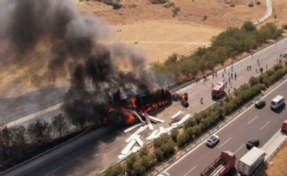 İzmir-Aydın Otoyolu'nda yangın paniği