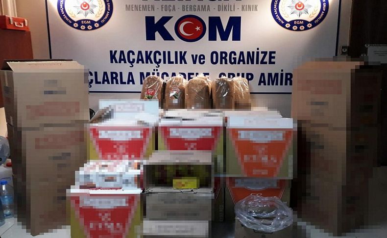 Aliağa'da kaçak tütün ürünleri operasyonu