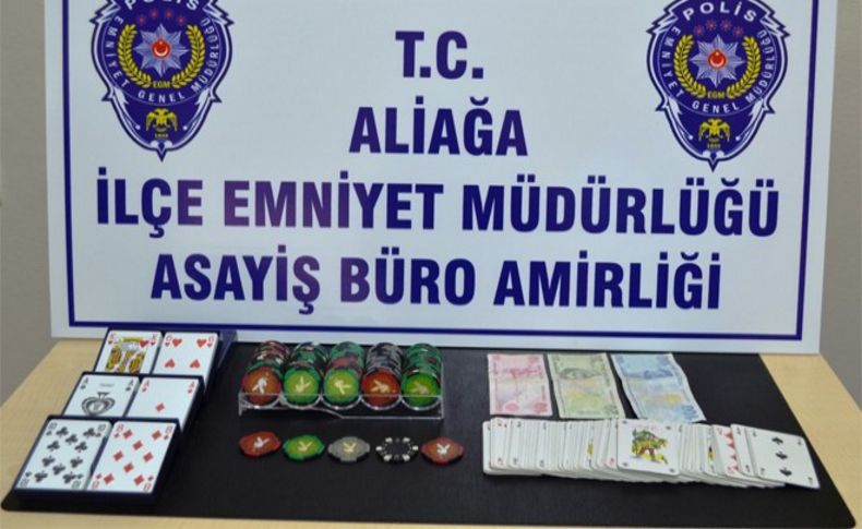 Aliağa'da kıraathanelere kumar baskını