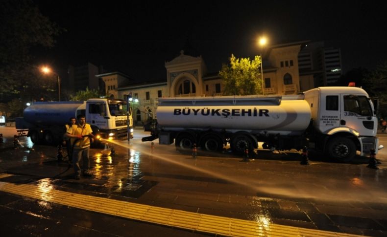 Ankara'nın merkezinde 'şok' temizlik