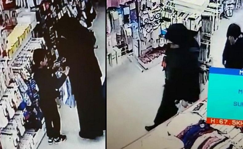 Annesi çaldı, çocuğu utandı