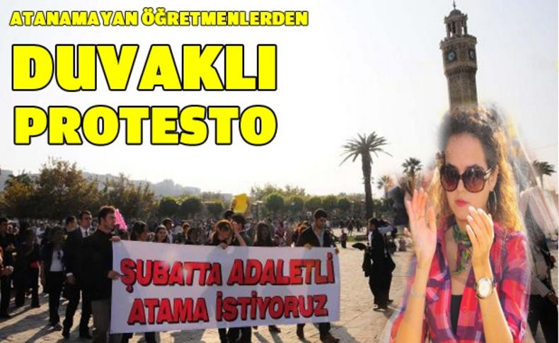 Atanamayan öğretmenlerden duvaklı protesto