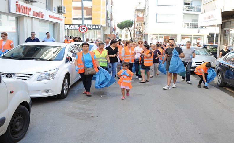 Balçova'da dere tepe çoluk çocuk temizlik