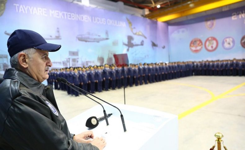 Başbakan Yıldırım'ın jet üssünde yaptığı konuşma paylaşıldı