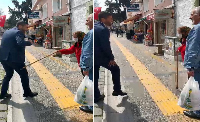 Başkan Gürbüz 'Haydi eve' dedi bastonu yedi!