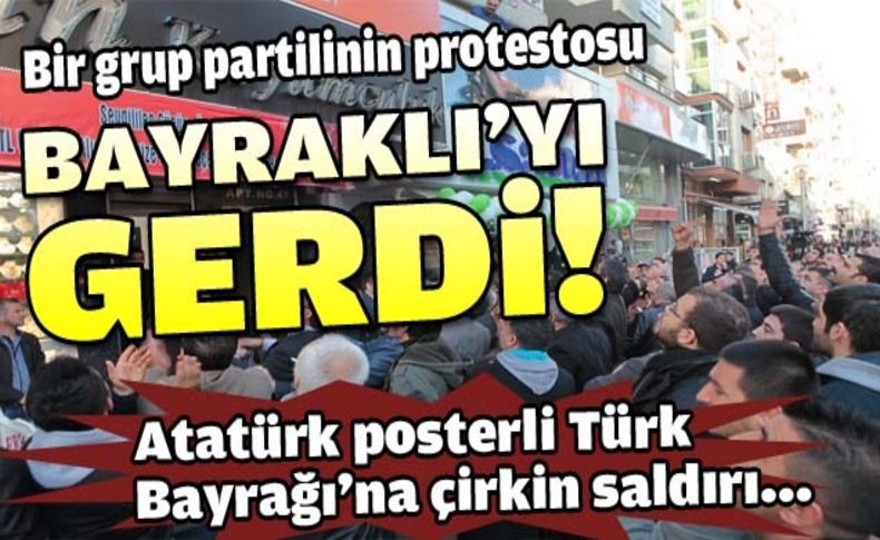 Bayraklı’da tansiyonu yükselten protesto