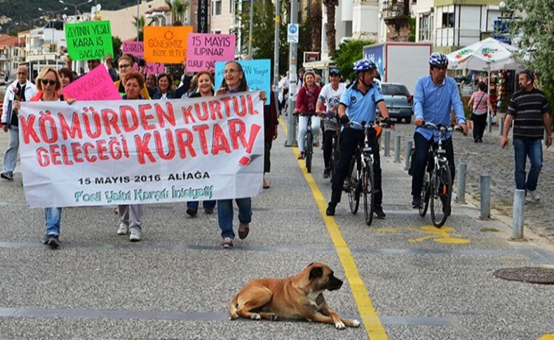 Foça'da bisikletli protesto!