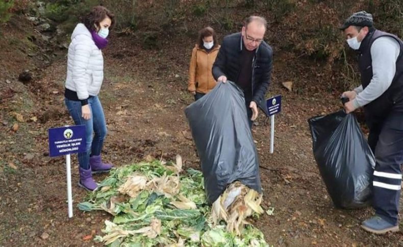 Bitkisel atıklar yaban hayvanlarına yem oldu