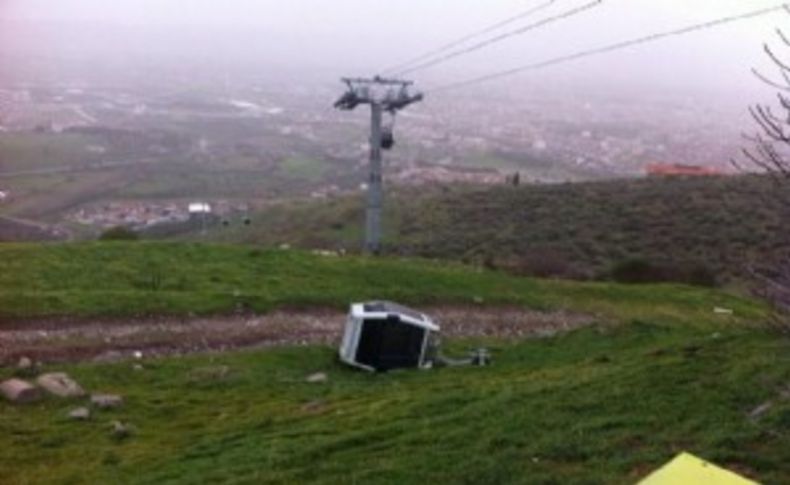 Teleferik Lodosa rağmen çalıştırılınca...