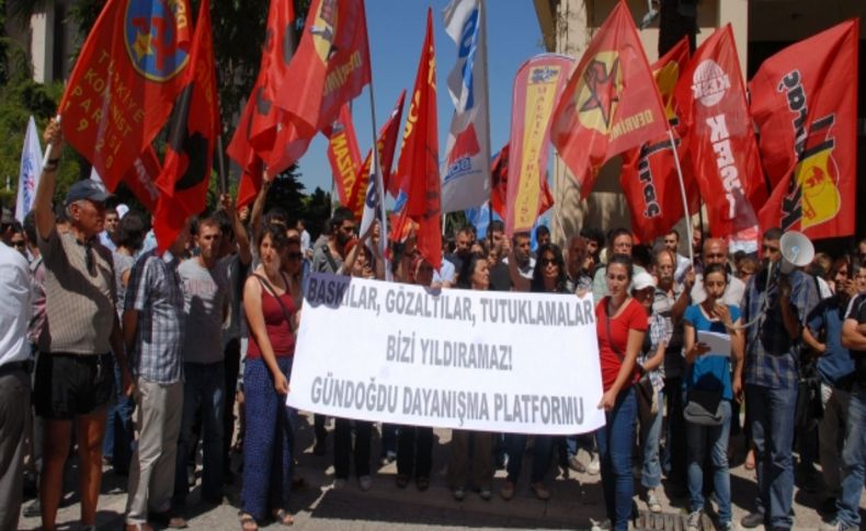 Çadır operasyonunda gözaltına alınanlar için basın açıklaması