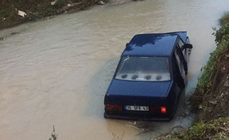 Çalınan otomobil dere yatağında bulundu