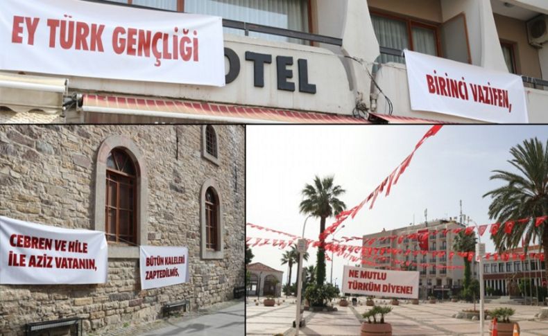 Çeşme’de sokaklar Atatürk’ün Gençliğe Hitabesi ile donatıldı