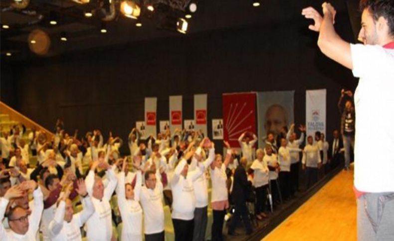 CHP’liler toplantıya egzersizle başladı