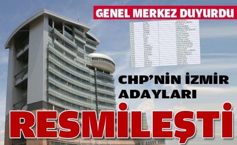 CHP İzmir'de adaylar resmileşti!