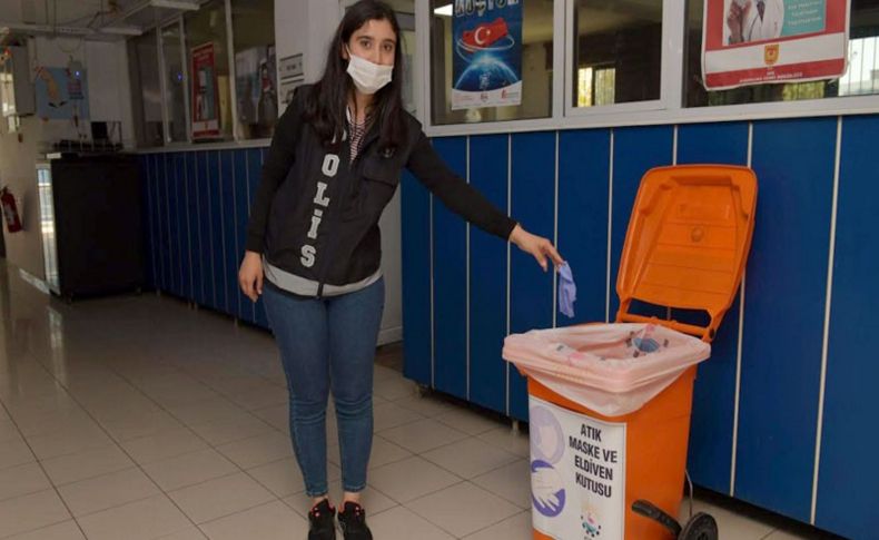 Çiğli’de maske ve eldiven atıkları ayrı toplanıyor