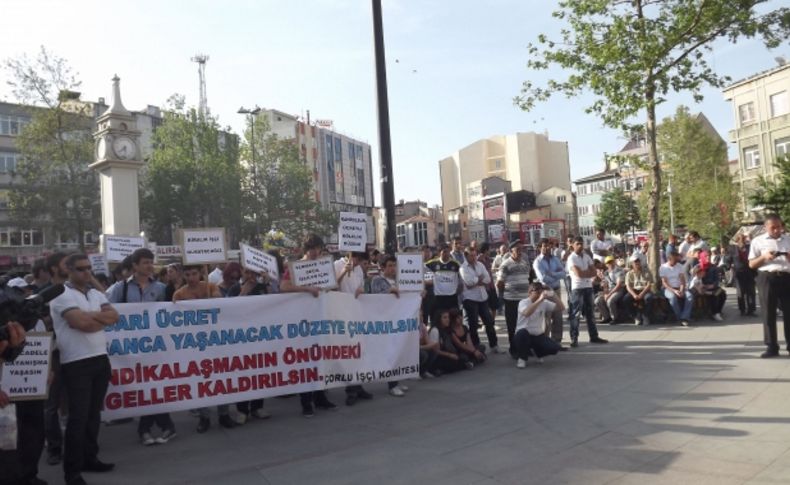 Çorlu'da 1 Mayıs'ta işçiler konuştu