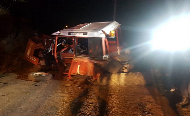 Devrilen traktördeki baba öldü, kızı yaralandı