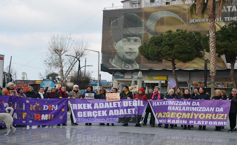 Dikilili kadınlardan protesto! 'Adaletin takipçisi olacağız'