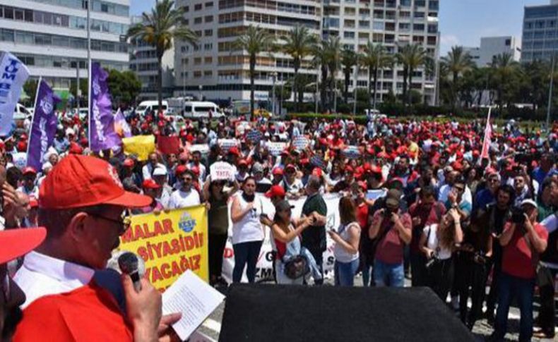 İzmir'de kıdem tazminatı düzenlemesine tepki eylemi