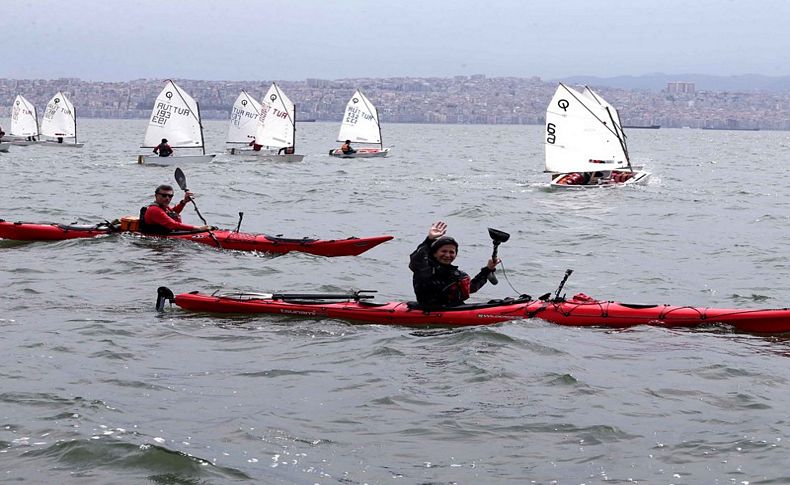 Duyarlı kanocu çifti Başkan Tugay uğurladı