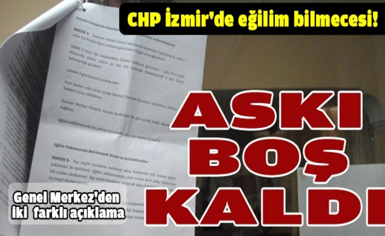 Eğilim bilmecesi sürüyor: CHP İzmir'de listeler asılmadı!