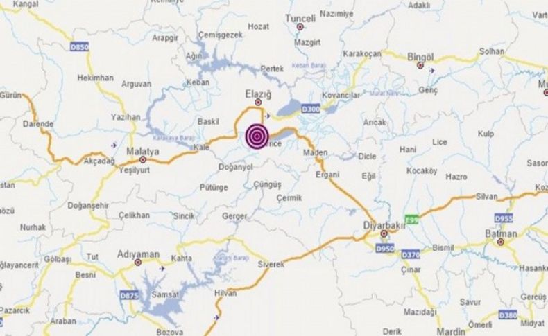 Elazığ'da 4,1 büyüklüğünde deprem