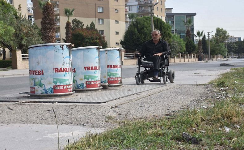 Engellilere çöp tankı engeli!