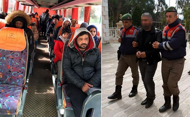 Foça'da 42 kaçak ve 2 organizatör yakalandı