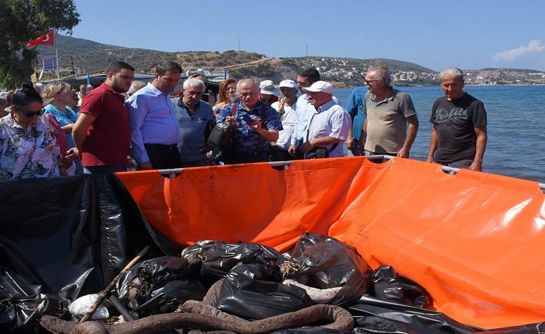 Foça'daki petrol sızıntısıyla ilgili hakim ve bilirkişilerden inceleme