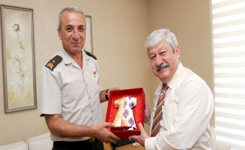 Garnizon Komutanı Tuğgeneral Korkmaz'dan Akaydın'a veda ziyareti