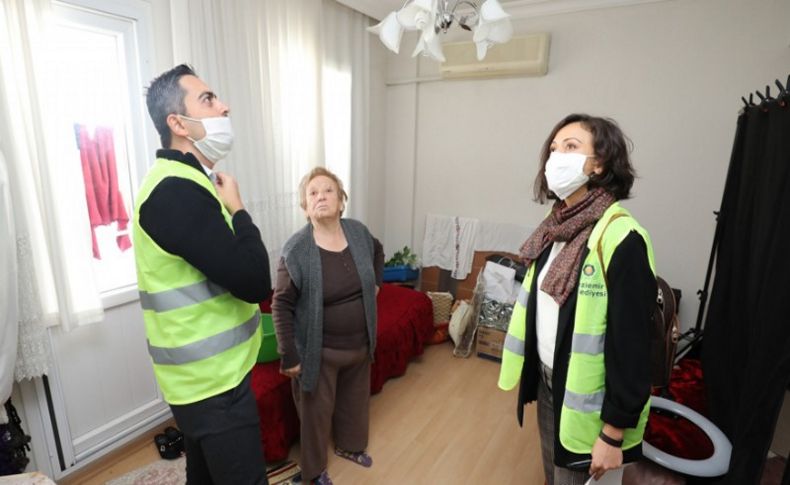 Gaziemir'de belediye riskli binalarda inceleme başlattı