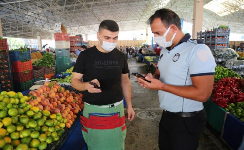 Gaziemir pazarlarında HES kodu denetimi