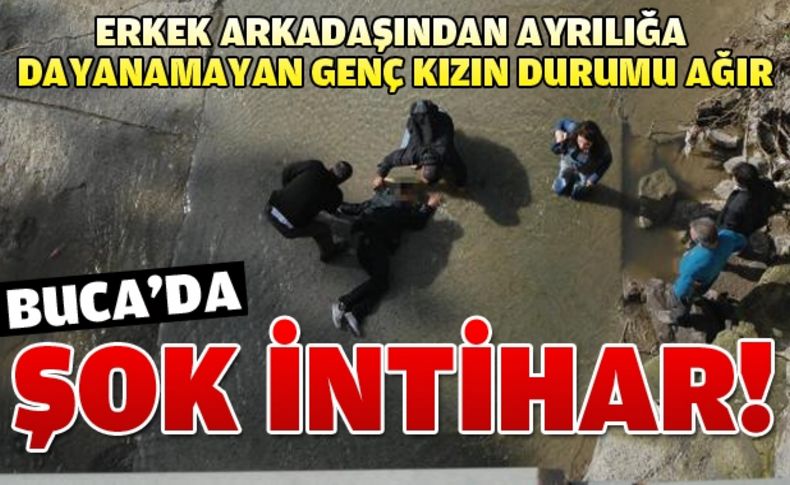 Genç kız kendini su kemerinden aşağıya atladı