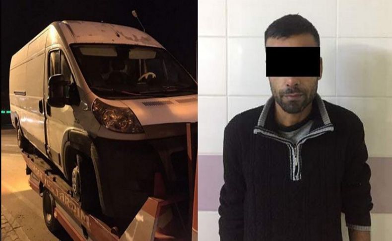 Göçmenleri taşıdığı minibüsle polise çarptı