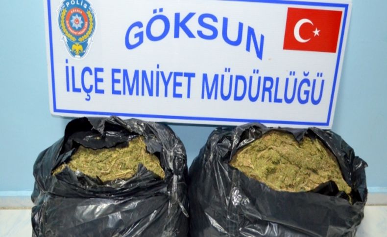 Göksun'da 20 kilo esrar ele geçirildi