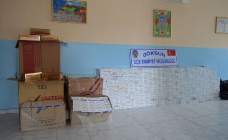 Göksun'da 34500 adet kaçak sigara ele geçirildi