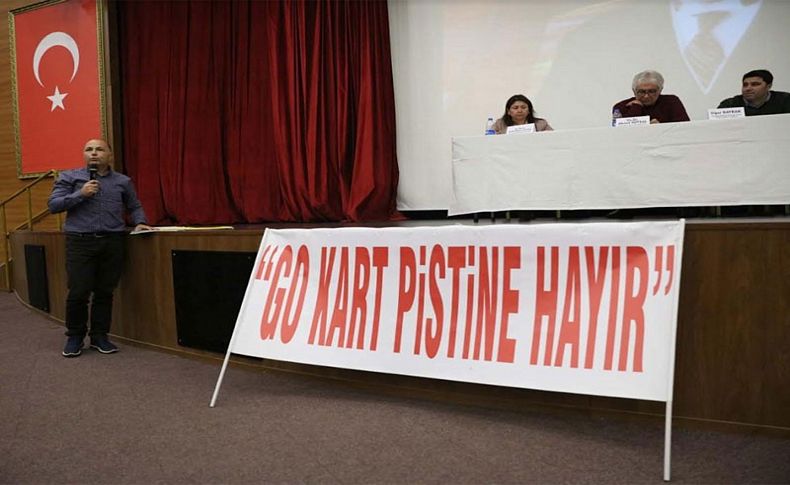 Güzelbahçe'de Go-Karta Hayır paneli