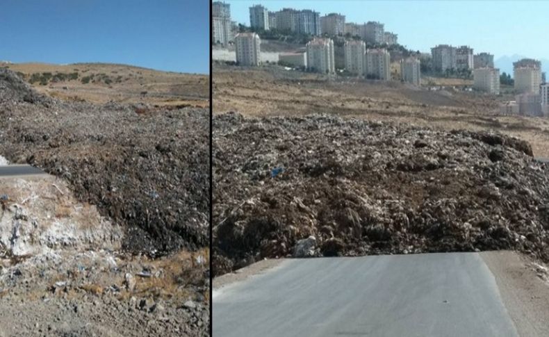 Harmandalı'nda heyelan yol kapandı