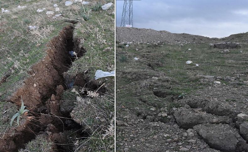 Harmandalı'ndaki çatlaklar tedirgin etti!