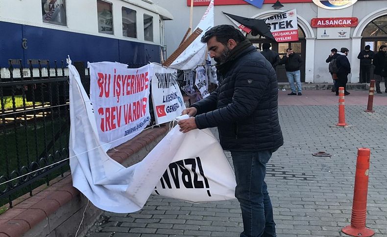 İZBAN'da pankart söküldü, seferler başladı